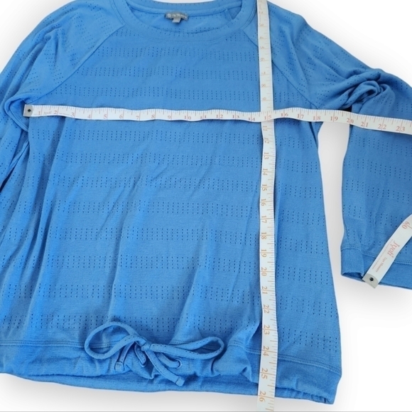 T by Talbots Pointelle Stripe Raglan Pullover Petite - Picture 6 of 8